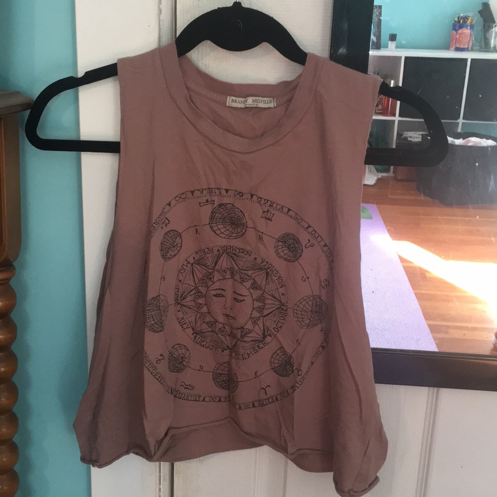RARE Brandy Melville Sun Dial Muscle Cropped Tee